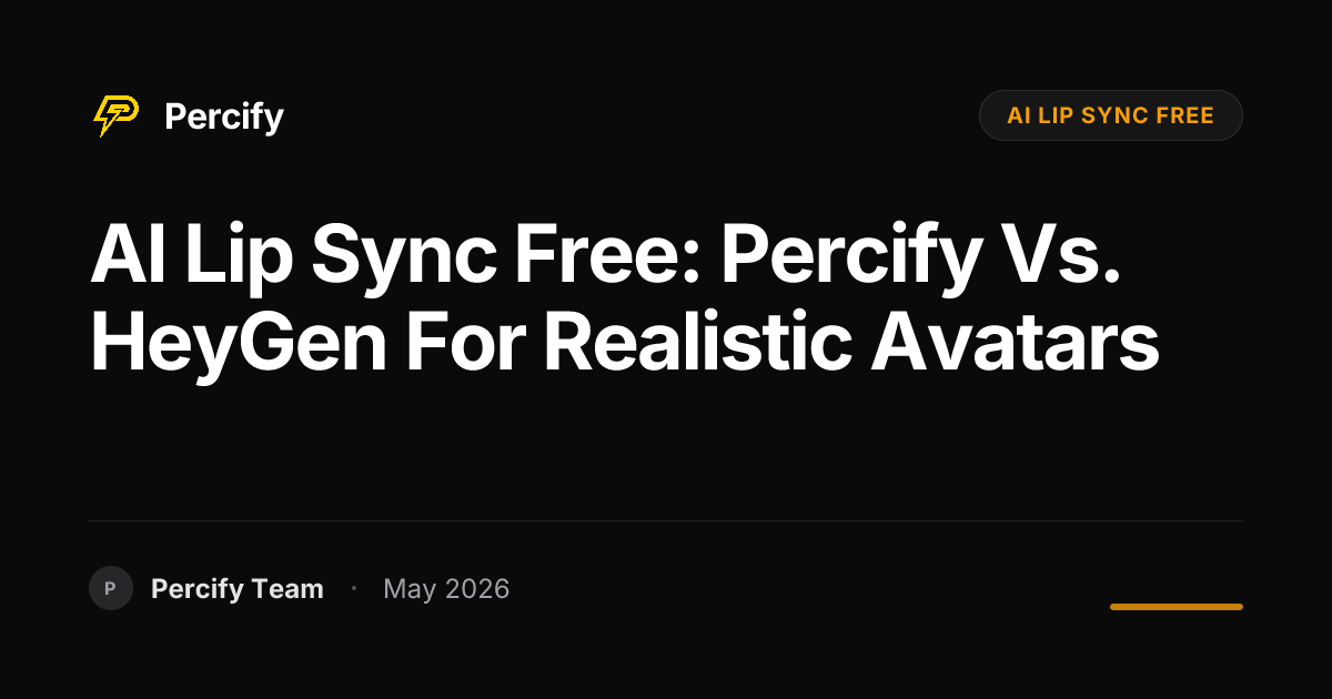AI Lip Sync Free: Percify vs. HeyGen for Realistic Avatars - Percify AI Avatar Blog Cover