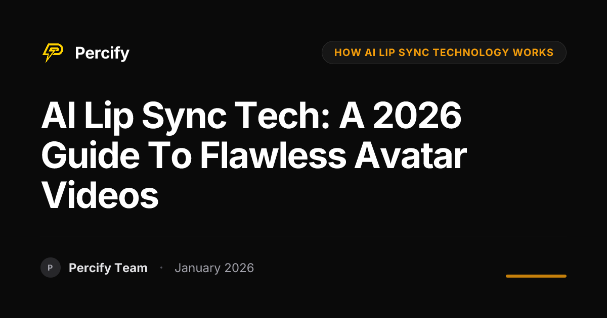 AI Lip Sync Tech: A 2026 Guide to Flawless Avatar Videos | Percify Blog