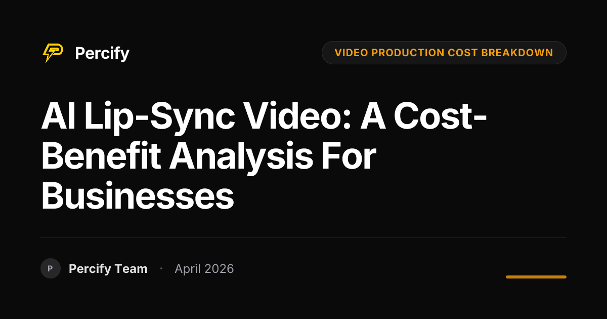 AI Lip-Sync Video: A Cost-Benefit Analysis for Businesses - Percify AI Avatar Blog Cover