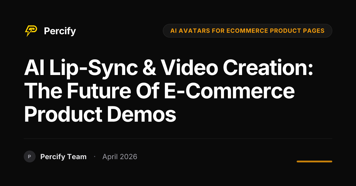 AI Lip-Sync & Video Creation: The Future of E-commerce Product Demos - Percify AI Avatar Blog Cover
