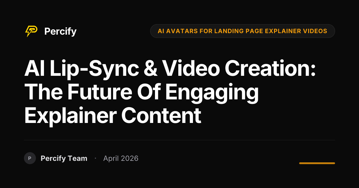 AI Lip-Sync & Video Creation: The Future of Engaging Explainer Content - Percify AI Avatar Blog Cover