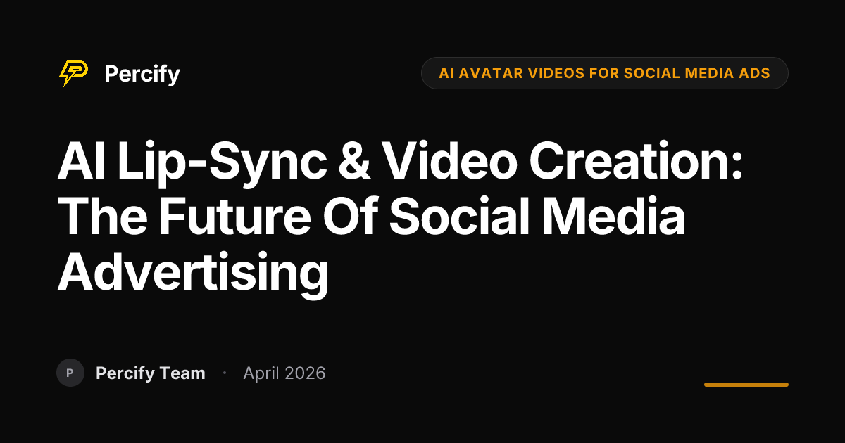 AI Lip-Sync & Video Creation: The Future of Social Media Advertising - Percify AI Avatar Blog Cover