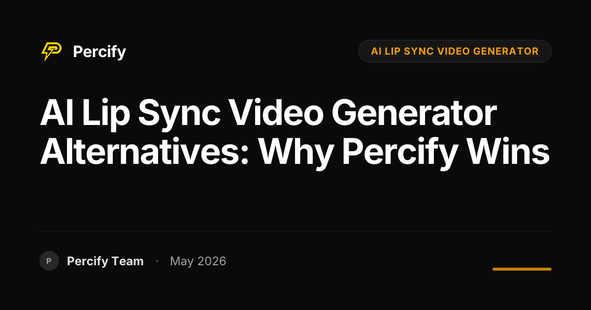 AI Lip Sync Video Generator Alternatives: Why Percify Wins - Percify AI Avatar Blog Cover