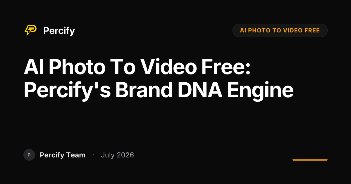 AI Photo to Video Free: Percify's Brand DNA Engine - Percify AI Avatar Blog Cover