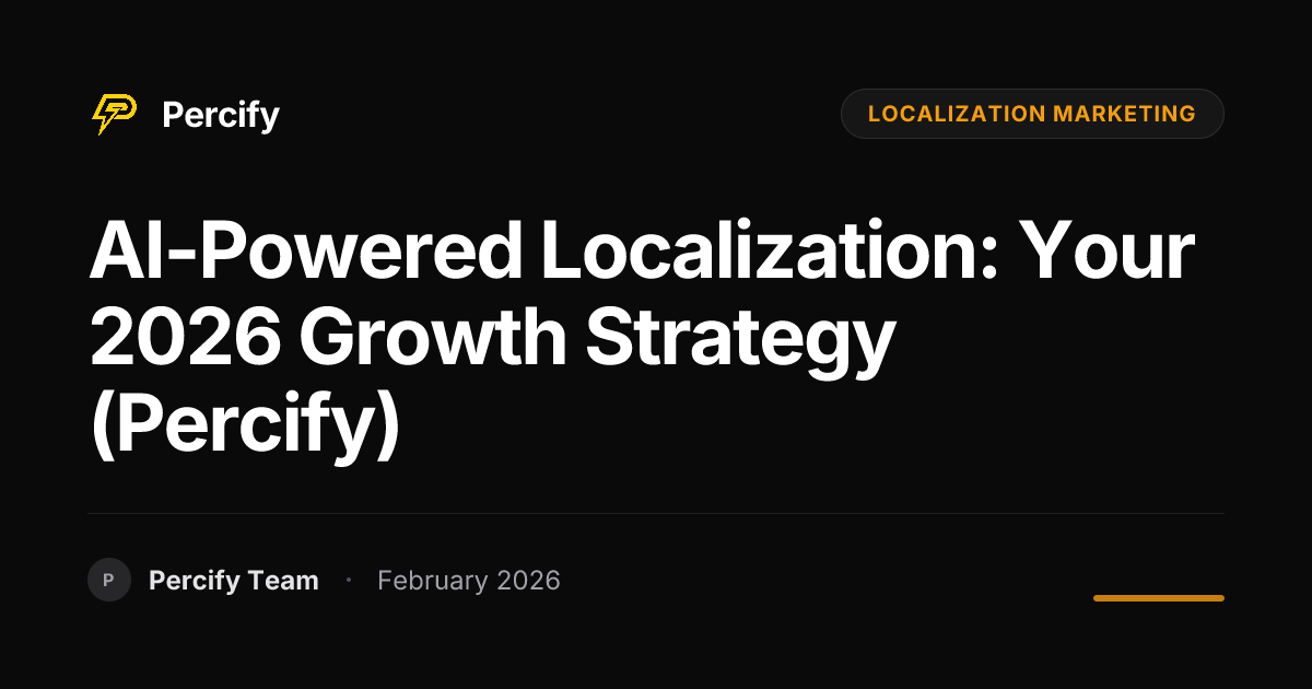 AI-Powered Localization: Your 2026 Growth Strategy (Percify) - Percify AI Avatar Blog Cover