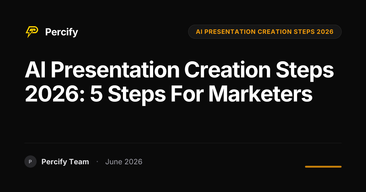 AI Presentation Creation Steps 2026: 5 Steps for Marketers - Percify AI Avatar Blog Cover