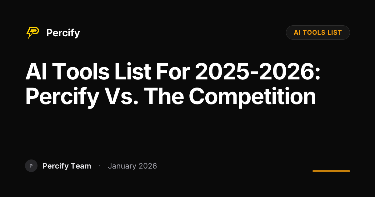 AI Tools List for 2025-2026: Percify vs. The Competition | Percify Blog