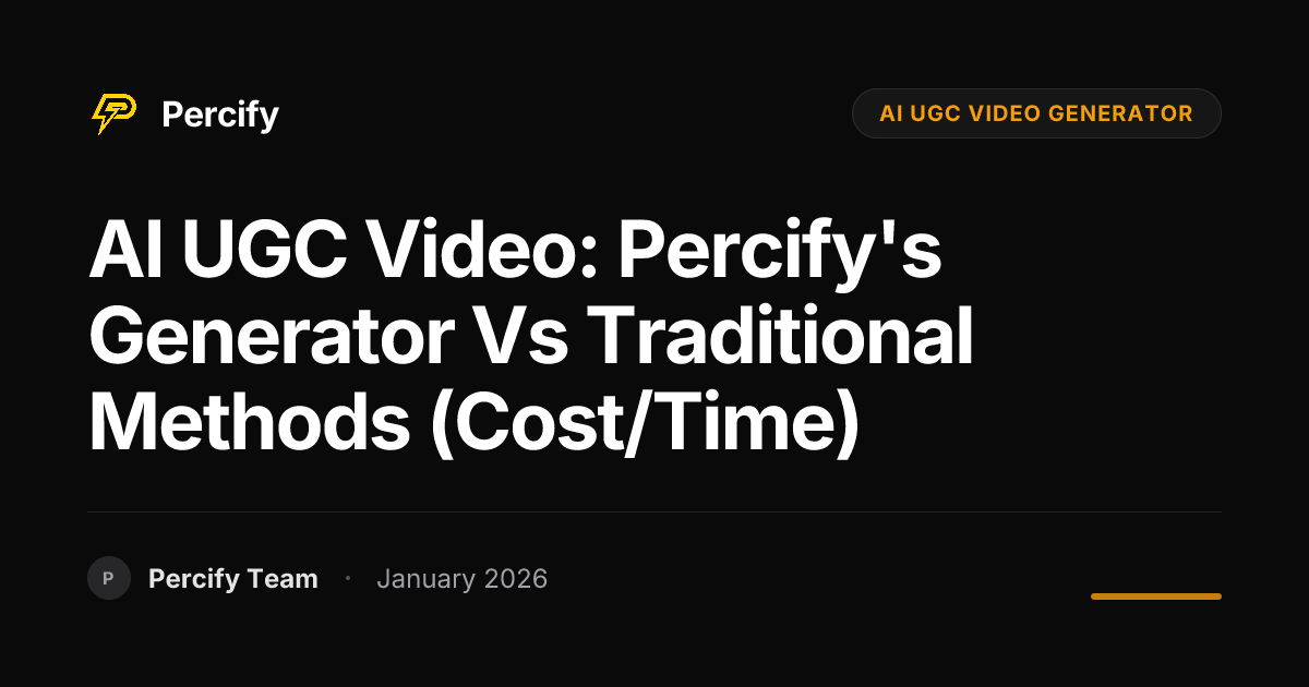 AI UGC Video: Percify's Generator vs Traditional Methods (Cost/Time ...