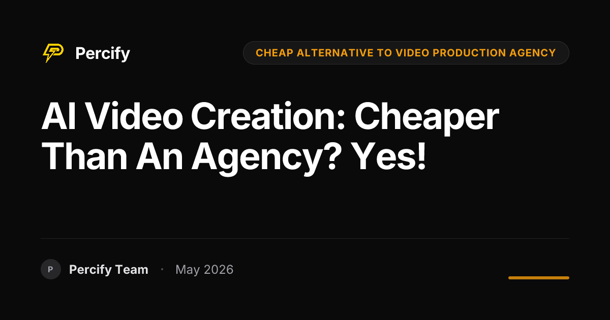 AI Video Creation: Cheaper Than an Agency? Yes! - Percify AI Avatar Blog Cover