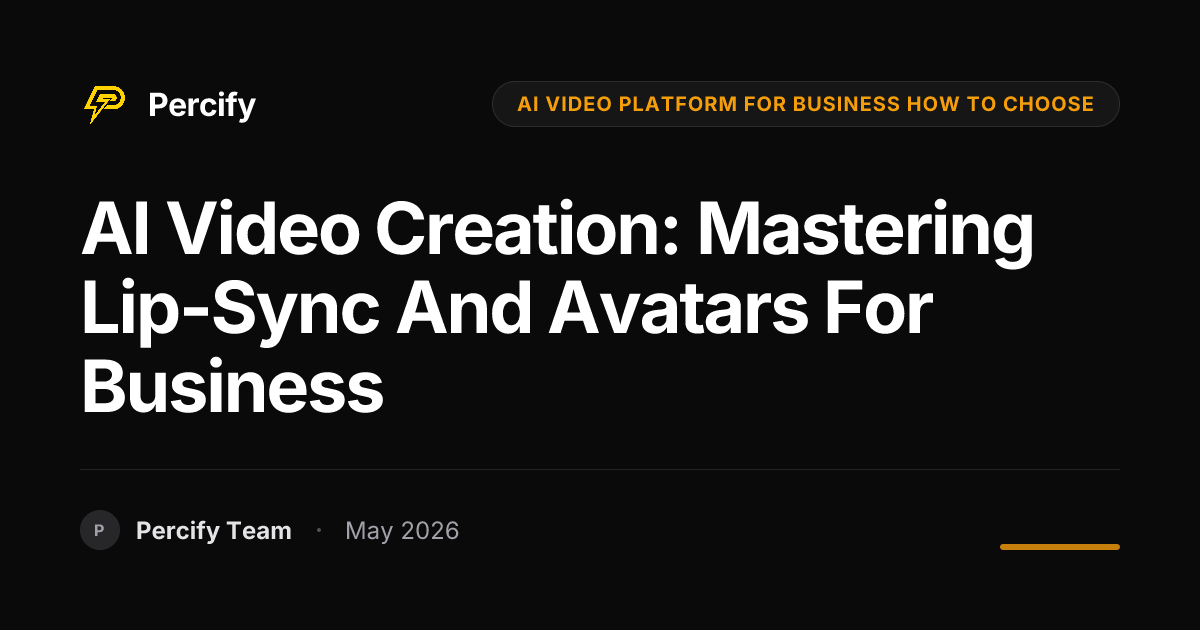 AI Video Creation: Mastering Lip-Sync and Avatars for Business - Percify AI Avatar Blog Cover