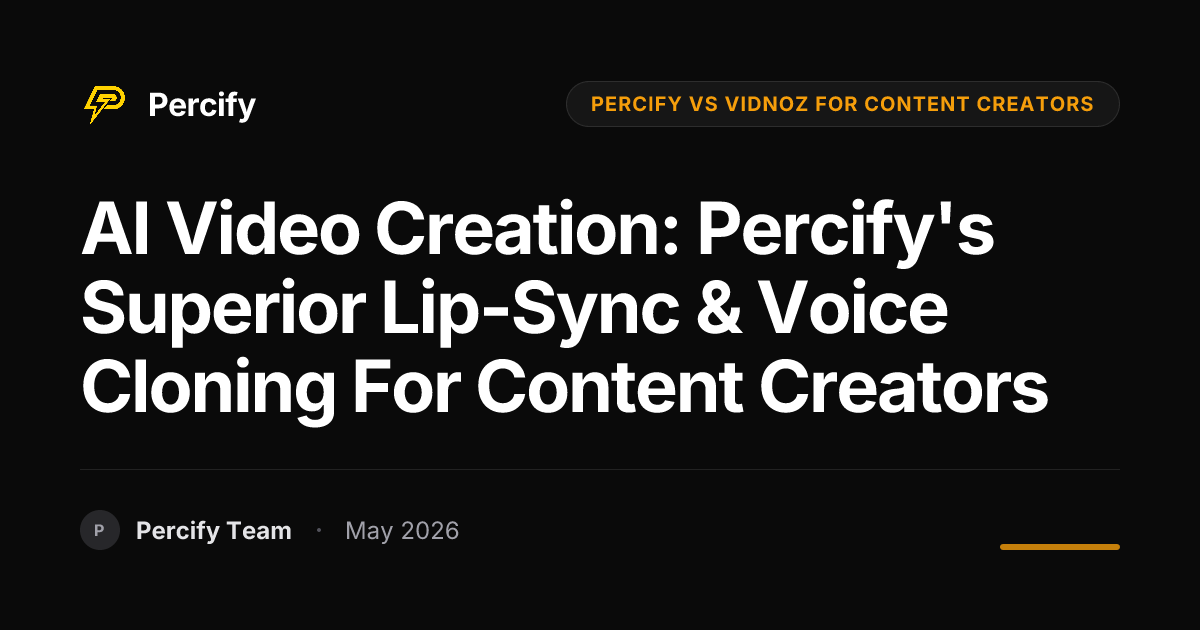 AI Video Creation: Percify's Superior Lip-Sync & Voice Cloning for Content Creators - Percify AI Avatar Blog Cover