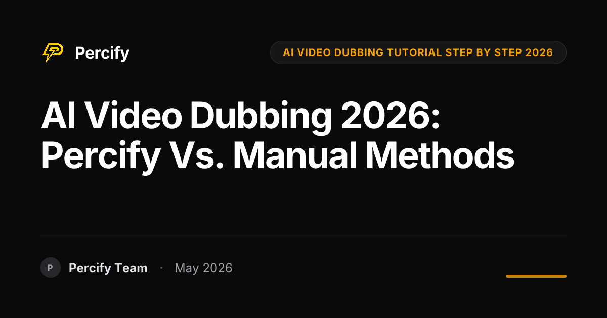 AI Video Dubbing 2026: Percify vs. Manual Methods - Percify AI Avatar Blog Cover