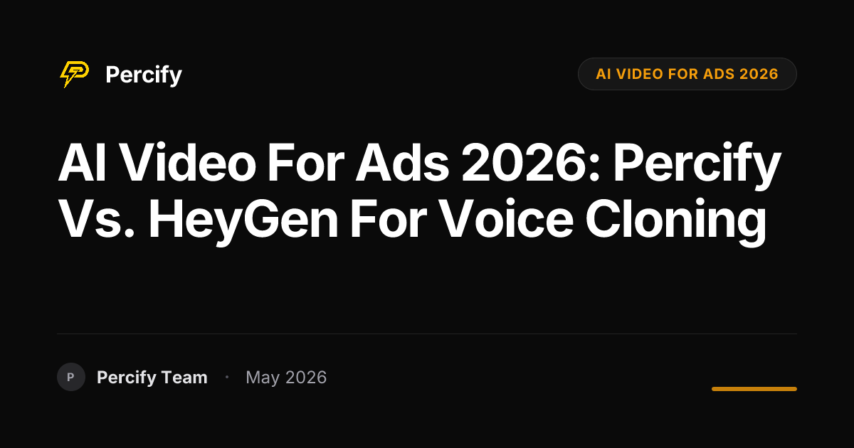 AI Video for Ads 2026: Percify vs. HeyGen for Voice Cloning - Percify AI Avatar Blog Cover