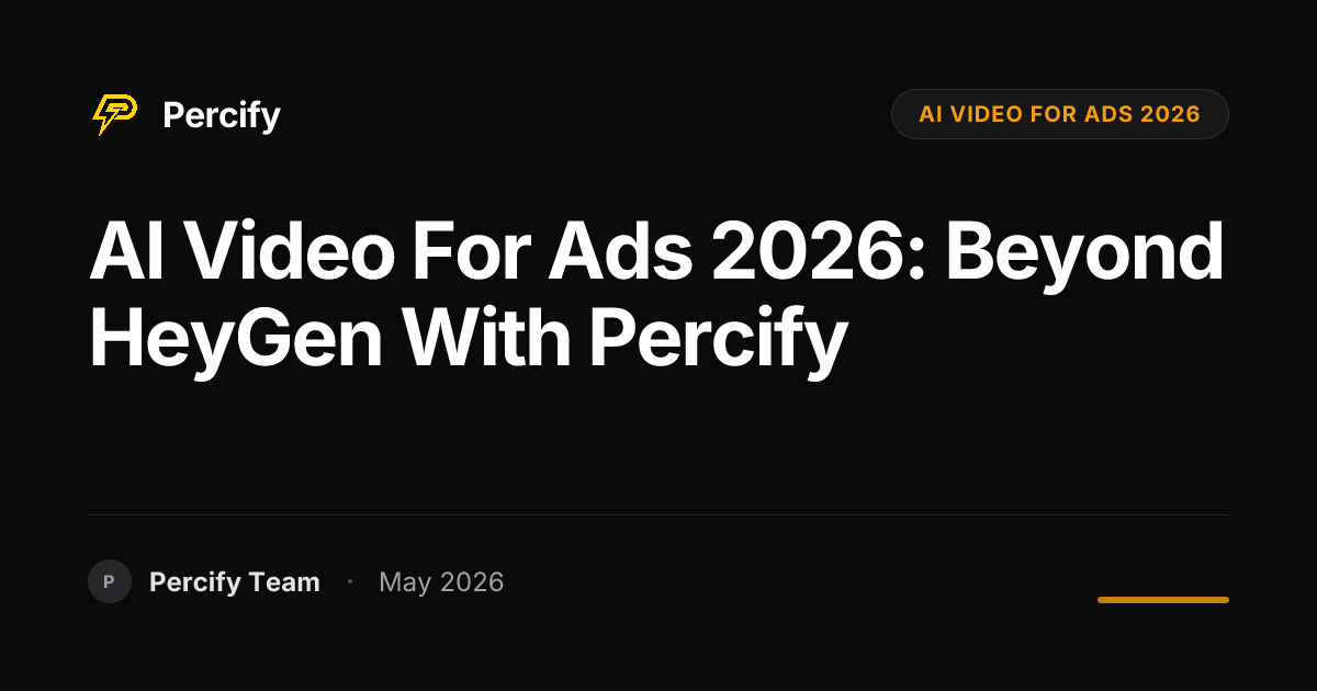 AI Video for Ads 2026: Beyond HeyGen with Percify - Percify AI Avatar Blog Cover