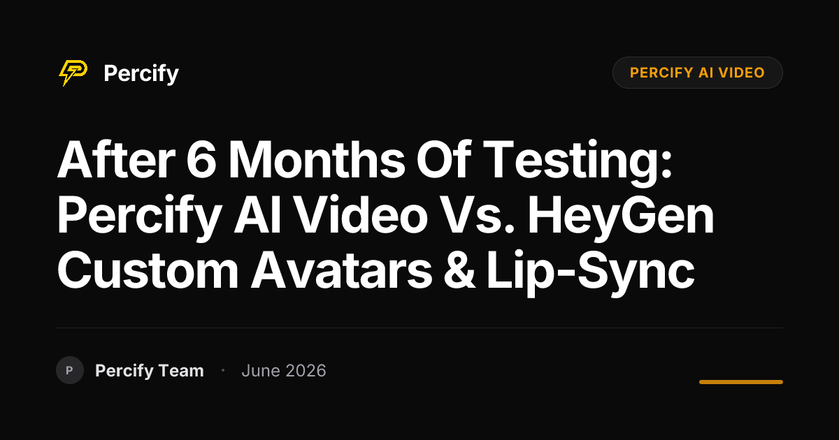 After 6 Months of Testing: Percify AI Video vs. HeyGen Custom Avatars & Lip-Sync - Percify AI Avatar Blog Cover