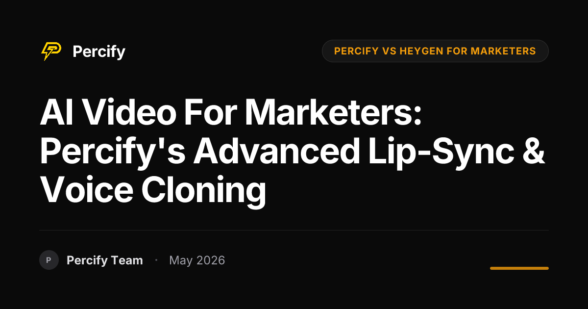 AI Video for Marketers: Percify's Advanced Lip-Sync & Voice Cloning - Percify AI Avatar Blog Cover