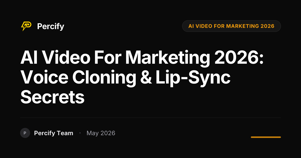 AI Video for Marketing 2026: Voice Cloning & Lip-Sync Secrets - Percify AI Avatar Blog Cover