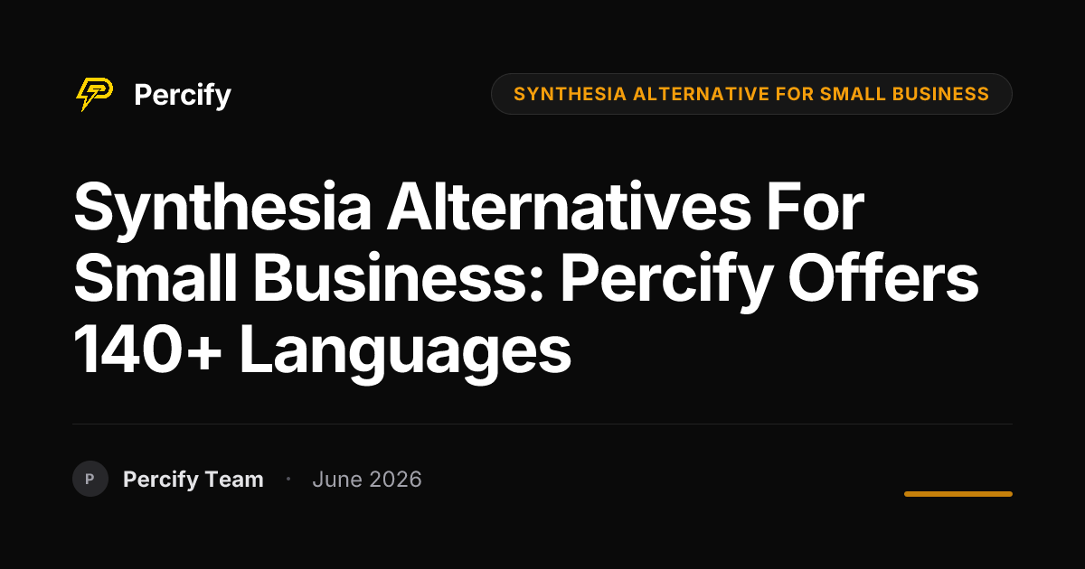 Synthesia Alternatives for Small Business: Percify Offers 140+ Languages - Percify AI Avatar Blog Cover