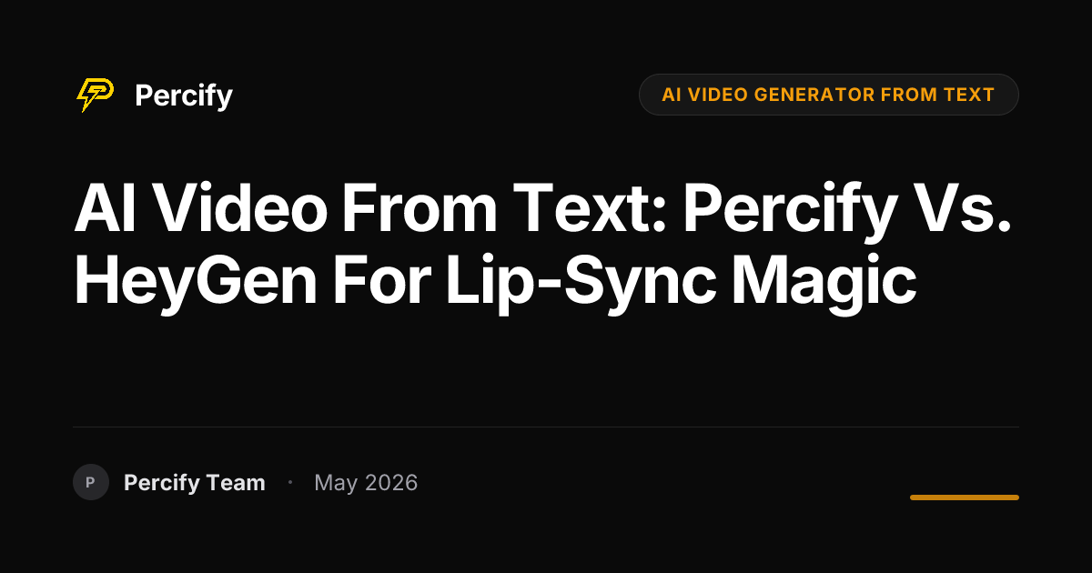 AI Video from Text: Percify vs. HeyGen for Lip-Sync Magic - Percify AI Avatar Blog Cover