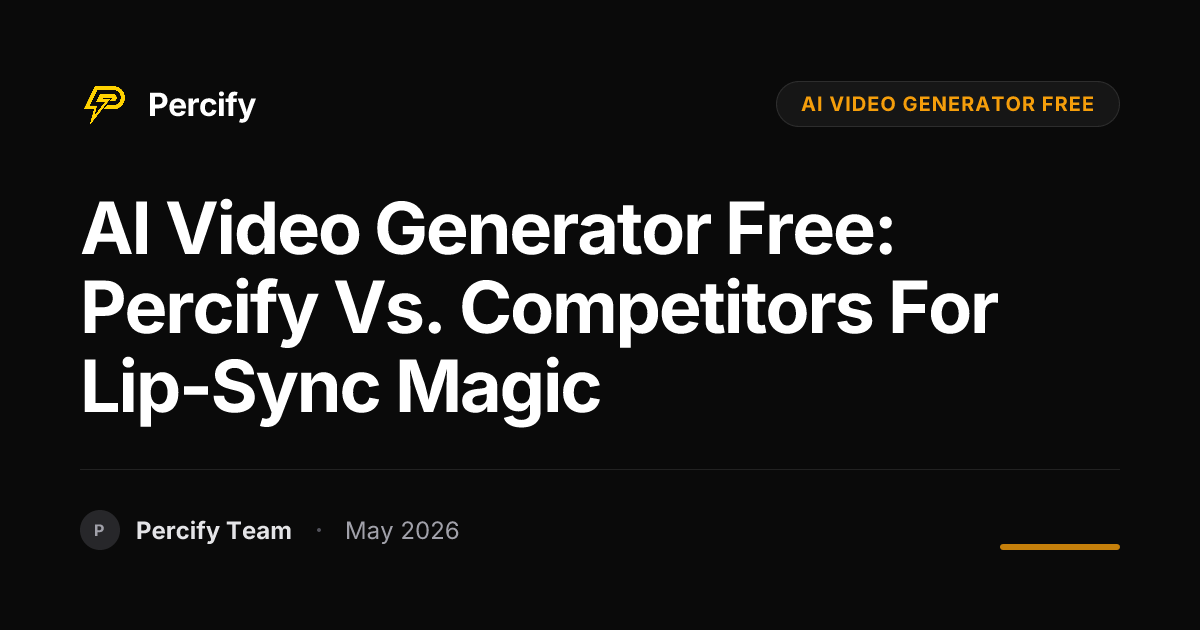 AI Video Generator Free: Percify vs. Competitors for Lip-Sync Magic - Percify AI Avatar Blog Cover