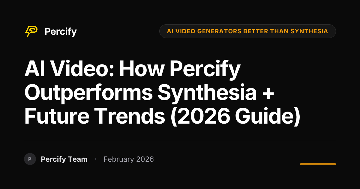 AI Video: How Percify Outperforms Synthesia + Future Trends (2026 Guide) - Percify AI Avatar Blog Cover