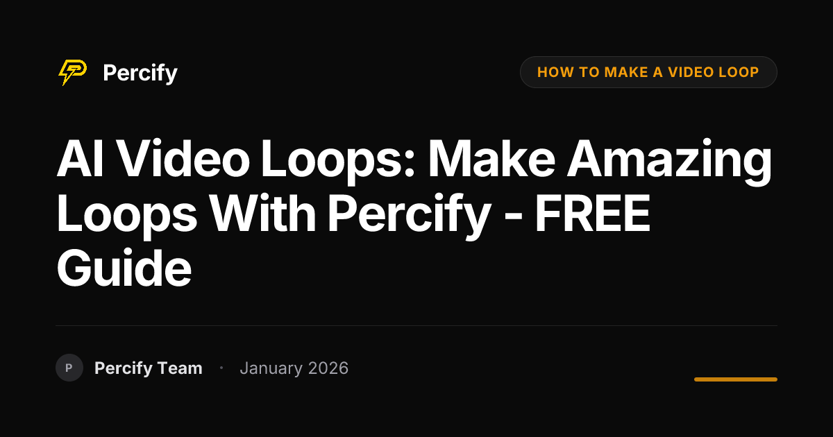 AI Video Loops: Make Amazing Loops with Percify - FREE Guide | Percify Blog
