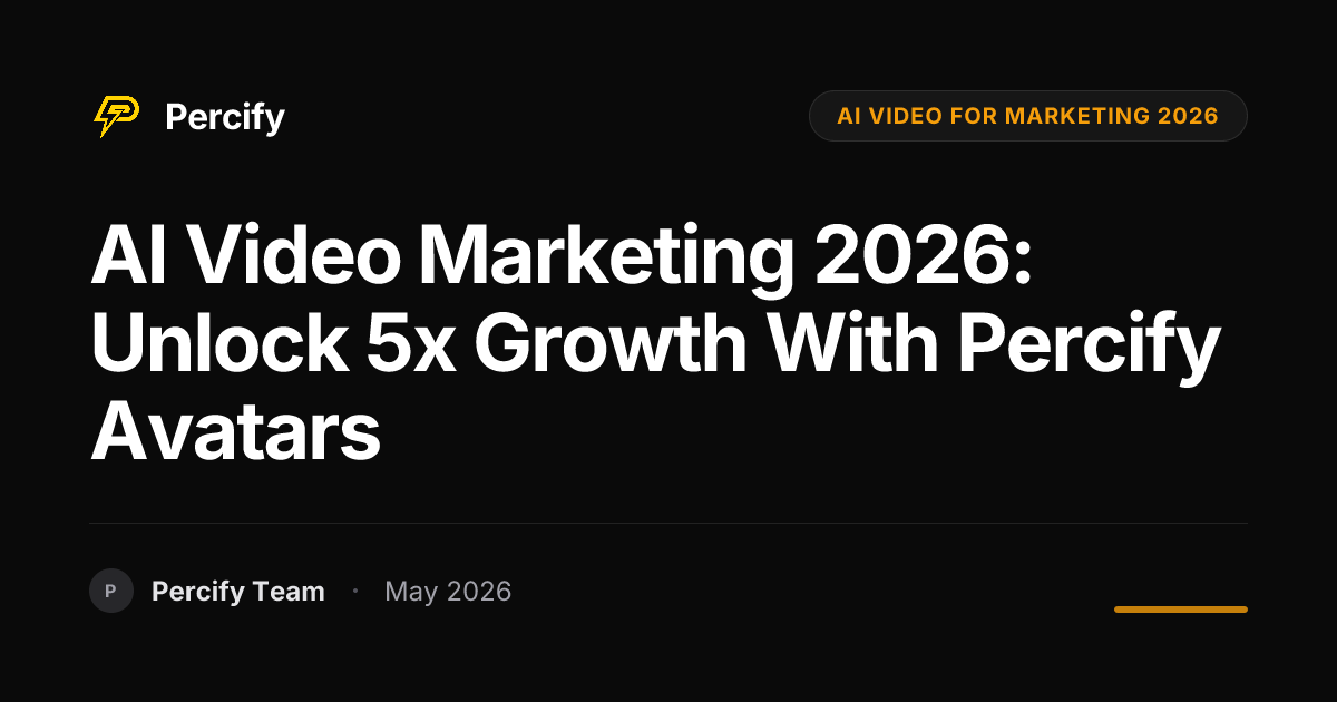 AI Video Marketing 2026: Unlock 5x Growth with Percify Avatars - Percify AI Avatar Blog Cover