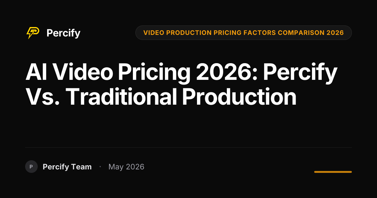 AI Video Pricing 2026: Percify vs. Traditional Production - Percify AI Avatar Blog Cover