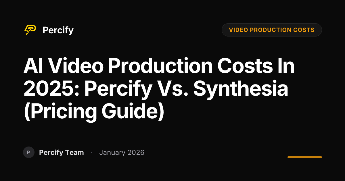 AI Video Production Costs in 2025: Percify vs. Synthesia (Pricing Guide ...