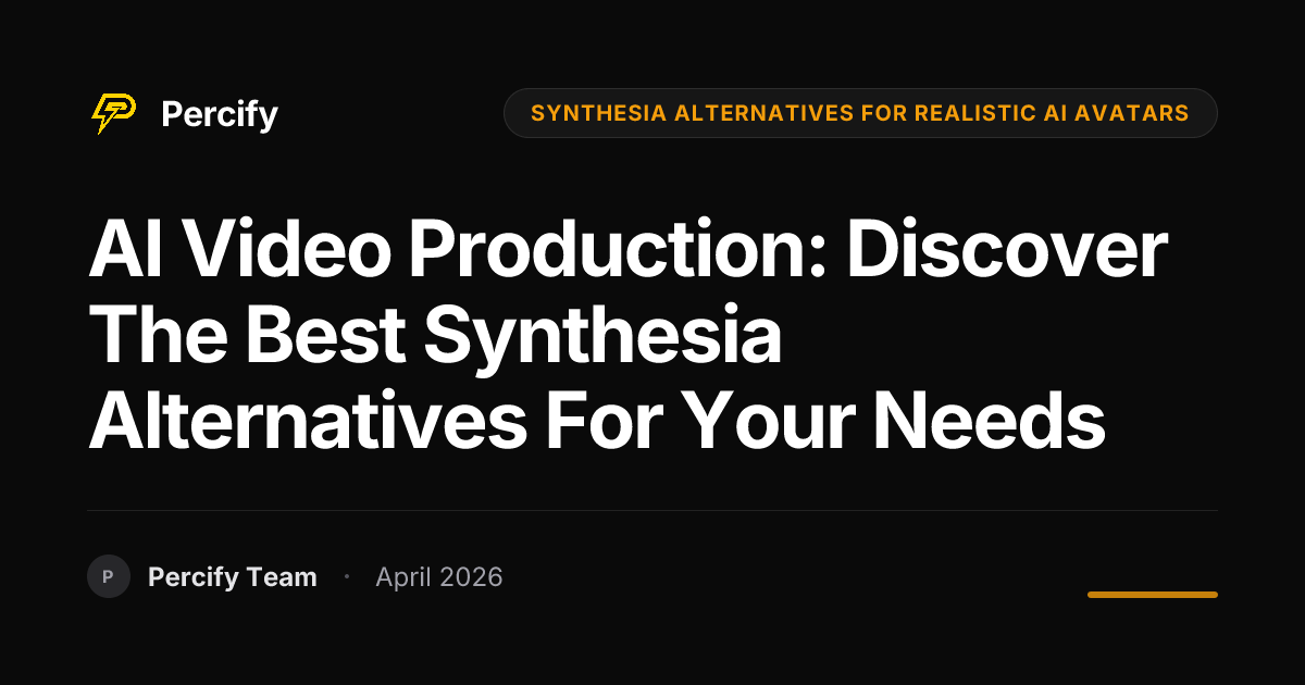 AI Video Production: Discover the Best Synthesia Alternatives for Your Needs - Percify AI Avatar Blog Cover