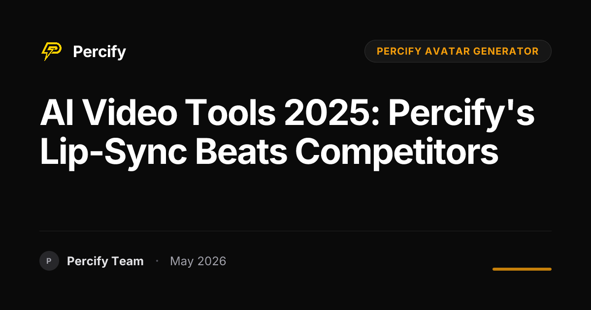 AI Video Tools 2025: Percify's Lip-Sync Beats Competitors - Percify AI Avatar Blog Cover