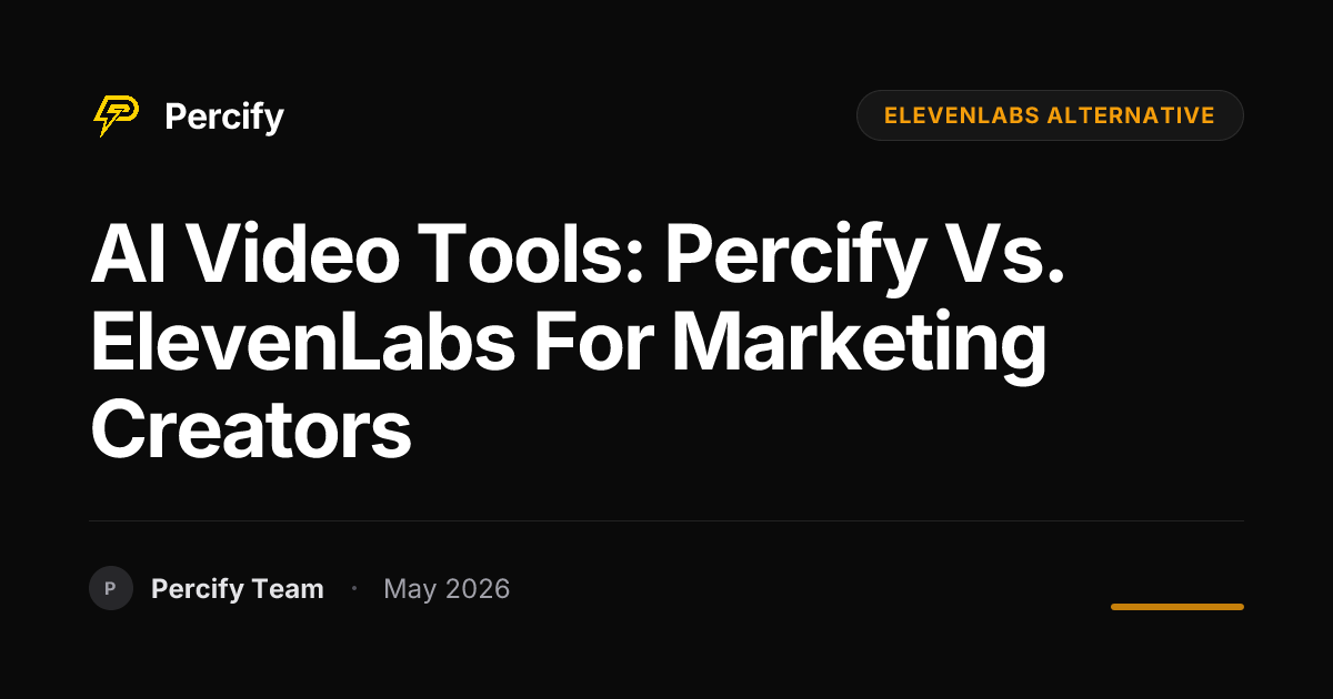 AI Video Tools: Percify vs. ElevenLabs for Marketing Creators - Percify AI Avatar Blog Cover