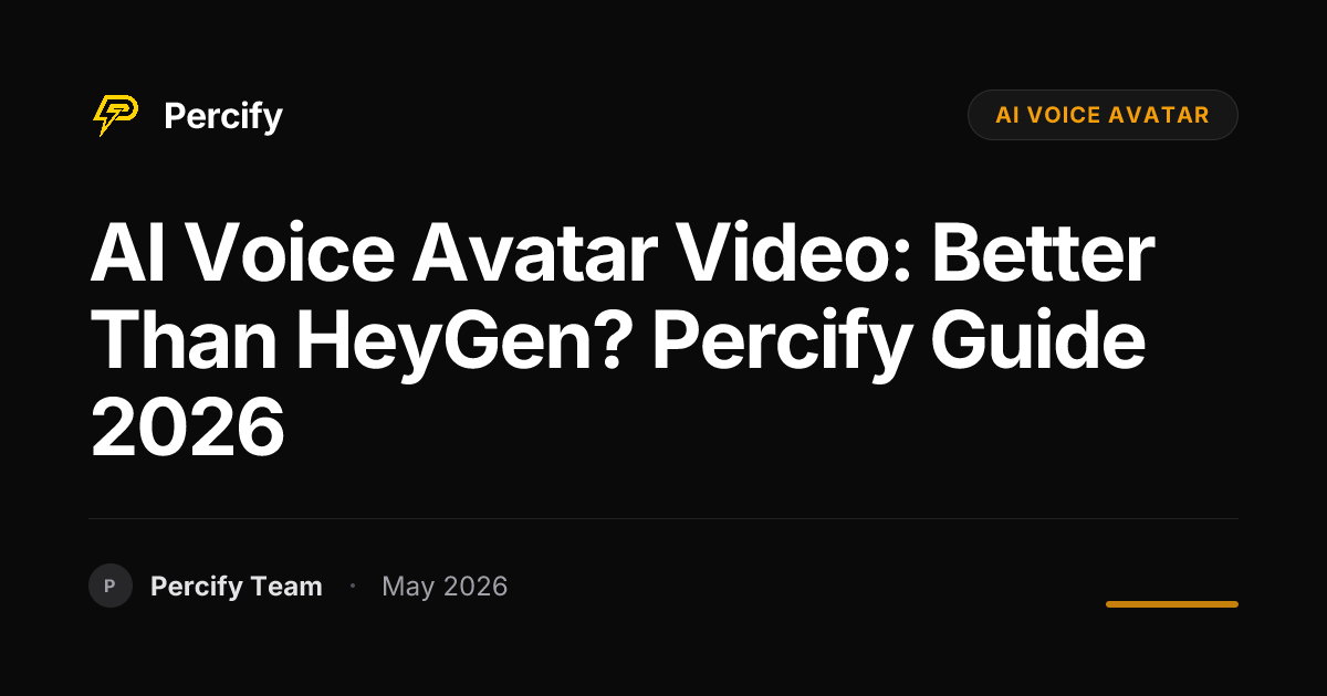 AI Voice Avatar Video: Better Than HeyGen? Percify Guide 2026 - Percify AI Avatar Blog Cover