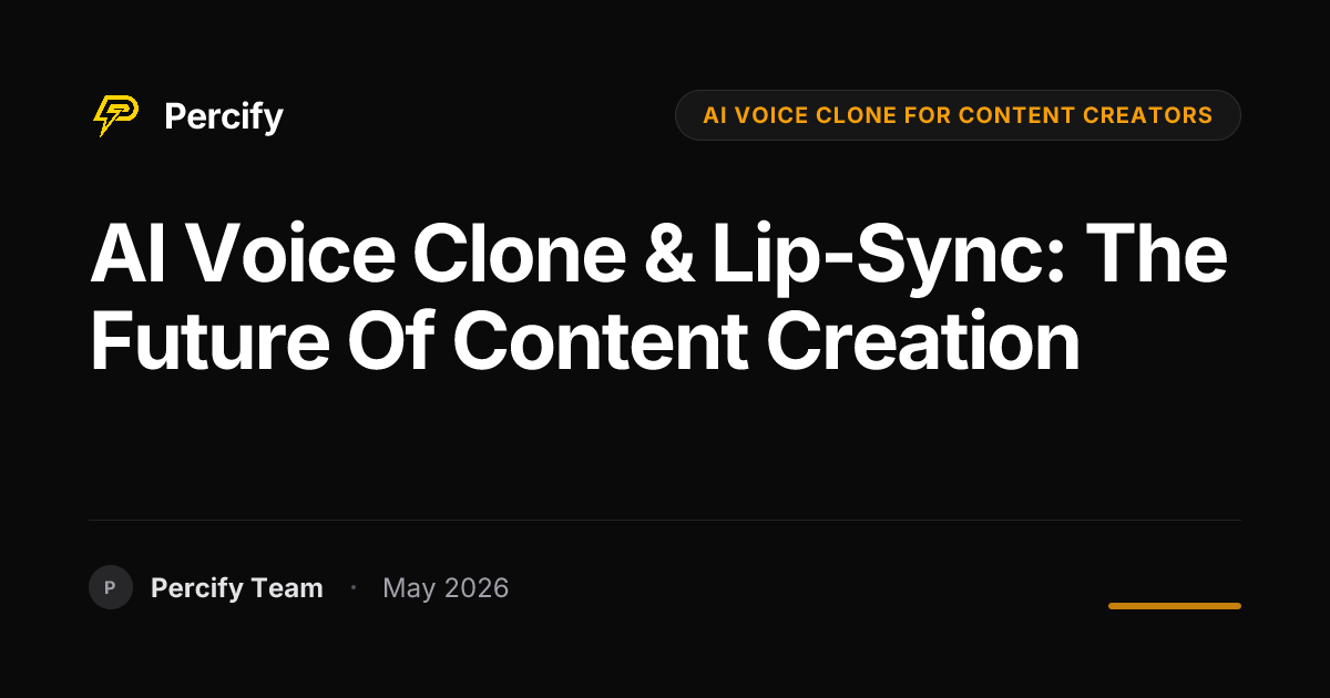 AI Voice Clone & Lip-Sync: The Future of Content Creation - Percify AI Avatar Blog Cover