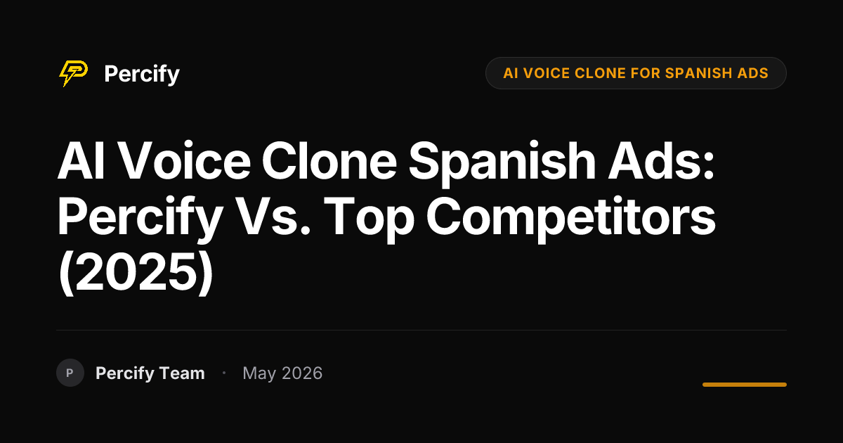 AI Voice Clone Spanish Ads: Percify vs. Top Competitors (2025) - Percify AI Avatar Blog Cover