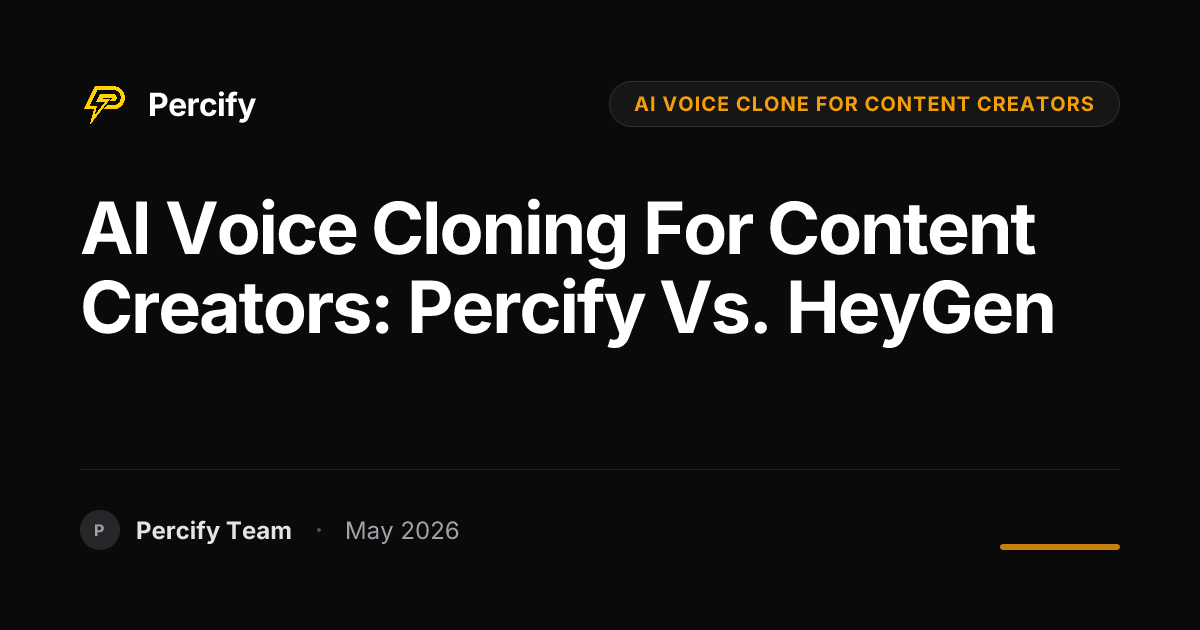 AI Voice Cloning for Content Creators: Percify vs. HeyGen - Percify AI Avatar Blog Cover