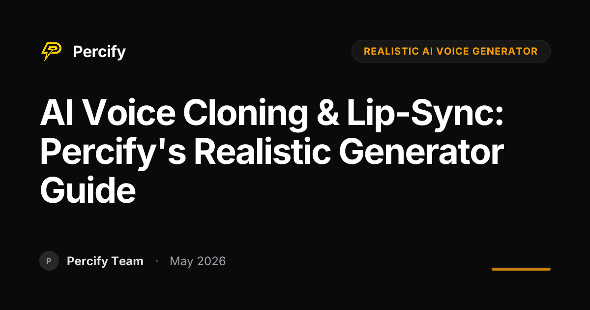 AI Voice Cloning & Lip-Sync: Percify's Realistic Generator Guide - Percify AI Avatar Blog Cover