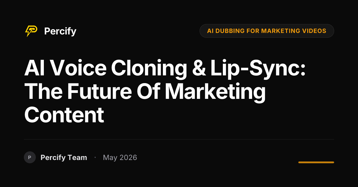 AI Voice Cloning & Lip-Sync: The Future of Marketing Content - Percify AI Avatar Blog Cover