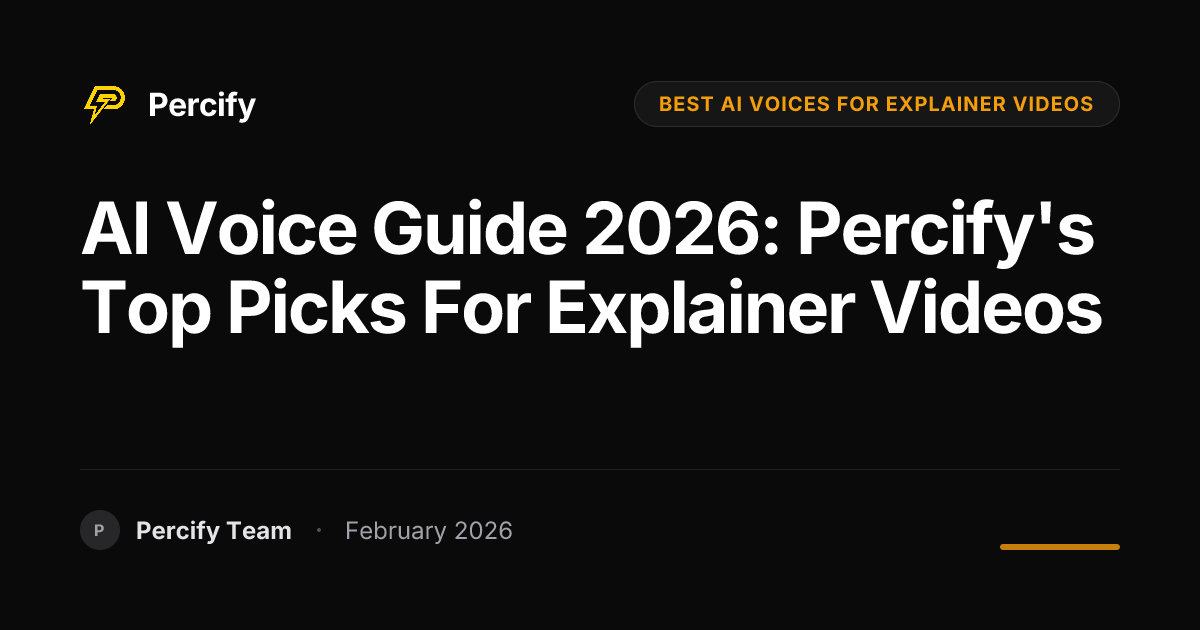 AI Voice Guide 2026: Percify's Top Picks for Explainer Videos - Percify AI Avatar Blog Cover