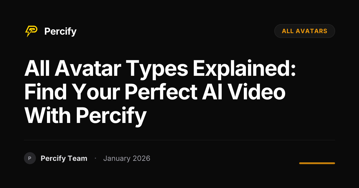 All Avatar Types Explained: Find Your Perfect AI Video with Percify ...