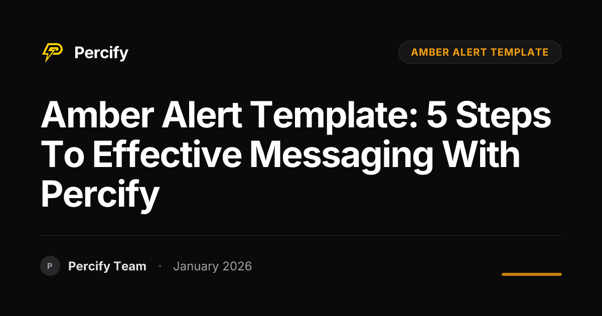 Amber Alert Template: 5 Steps to Effective Messaging with Percify ...