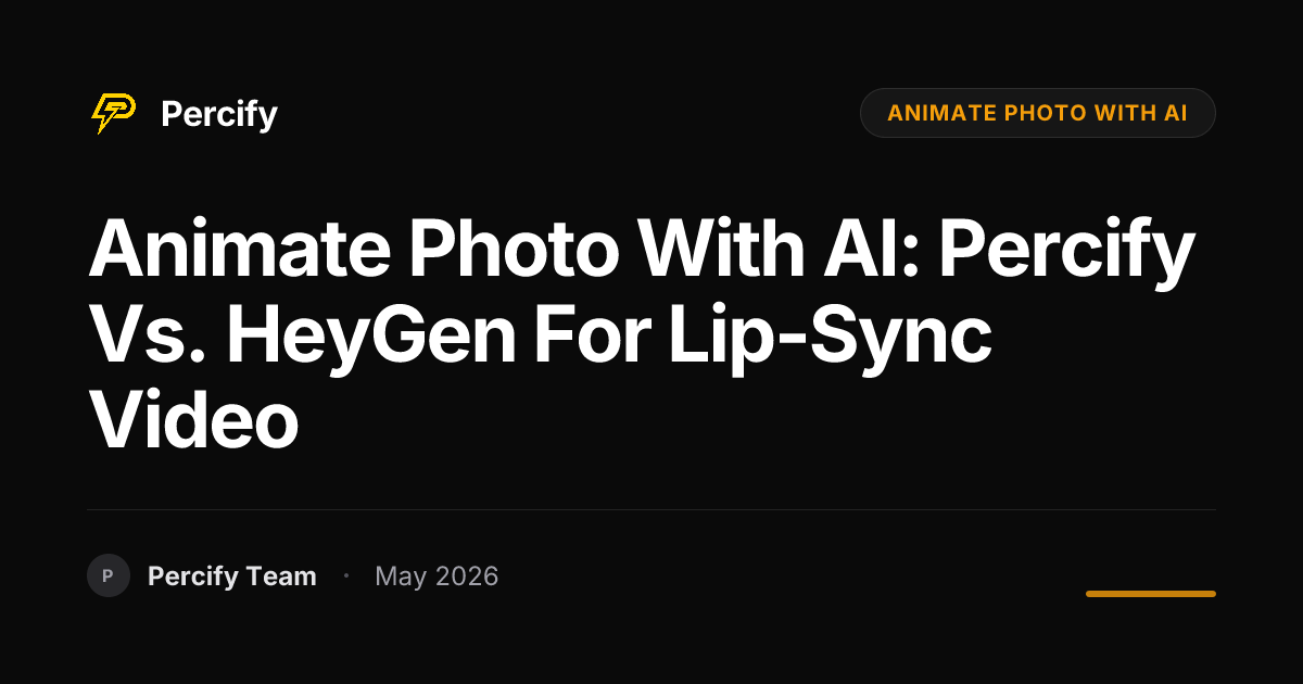 Animate Photo with AI: Percify vs. HeyGen for Lip-Sync Video - Percify AI Avatar Blog Cover