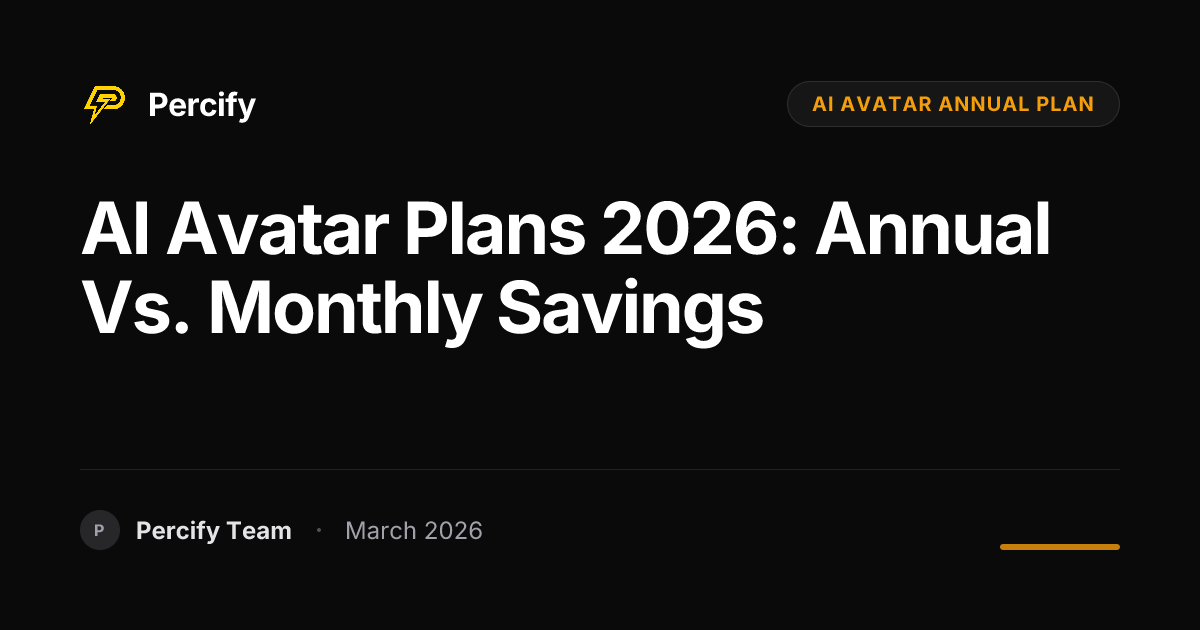 AI Avatar Plans 2026: Annual vs. Monthly Savings - Percify AI Avatar Blog Cover