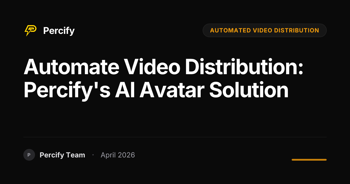 Automate Video Distribution: Percify's AI Avatar Solution - Percify AI Avatar Blog Cover