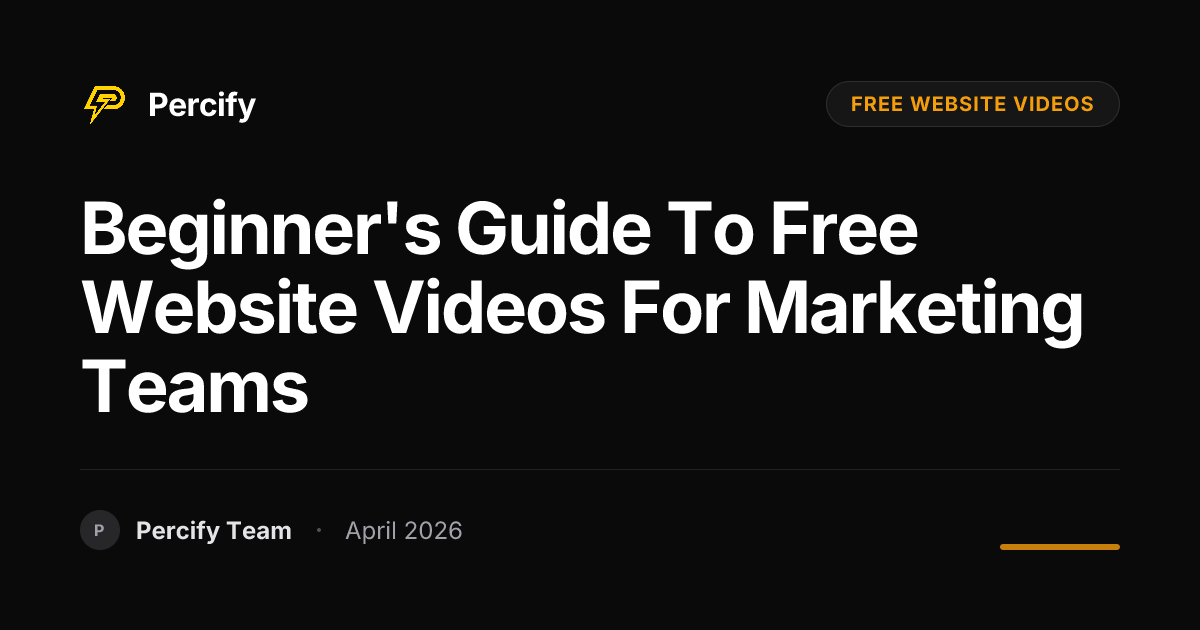 Beginner's Guide to free website videos for Marketing Teams - Percify AI Avatar Blog Cover