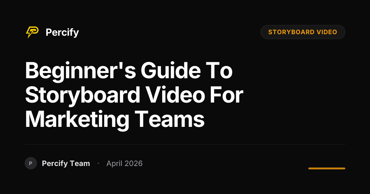 Beginner's Guide to storyboard video for Marketing Teams - Percify AI Avatar Blog Cover