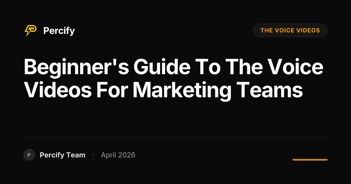 Beginner's Guide to the voice videos for Marketing Teams - Percify AI Avatar Blog Cover