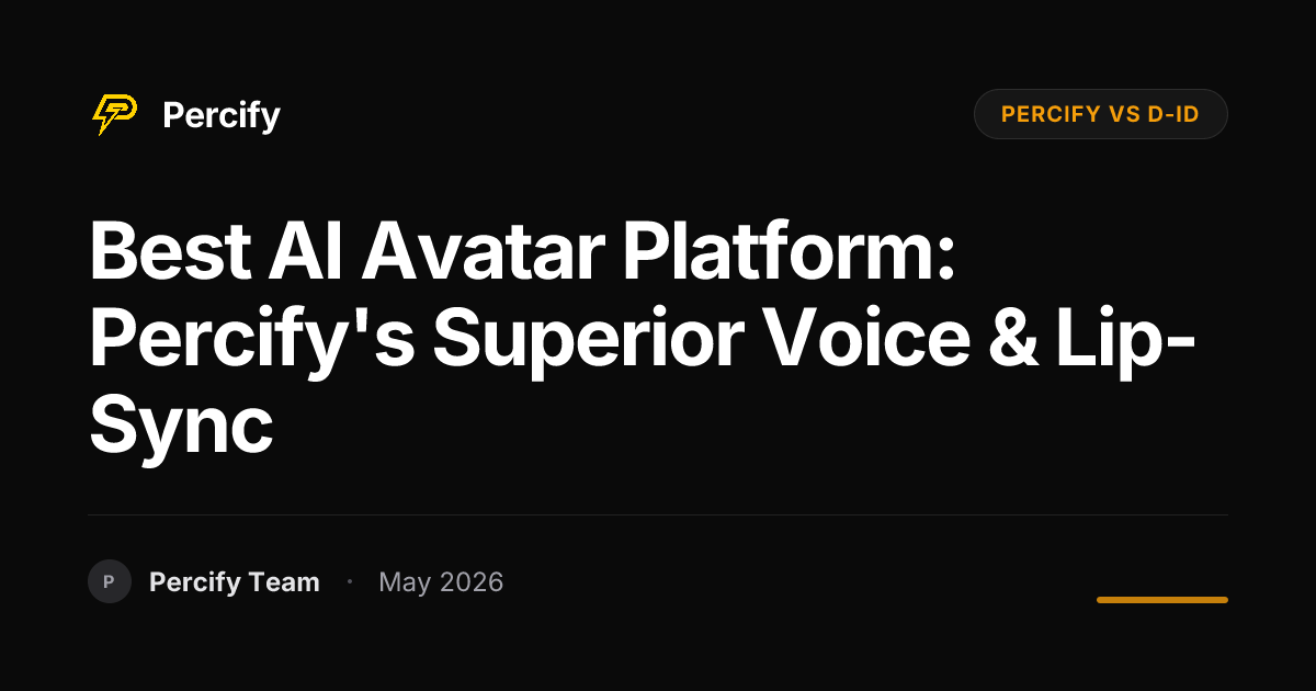 Best AI Avatar Platform: Percify's Superior Voice & Lip-Sync - Percify AI Avatar Blog Cover