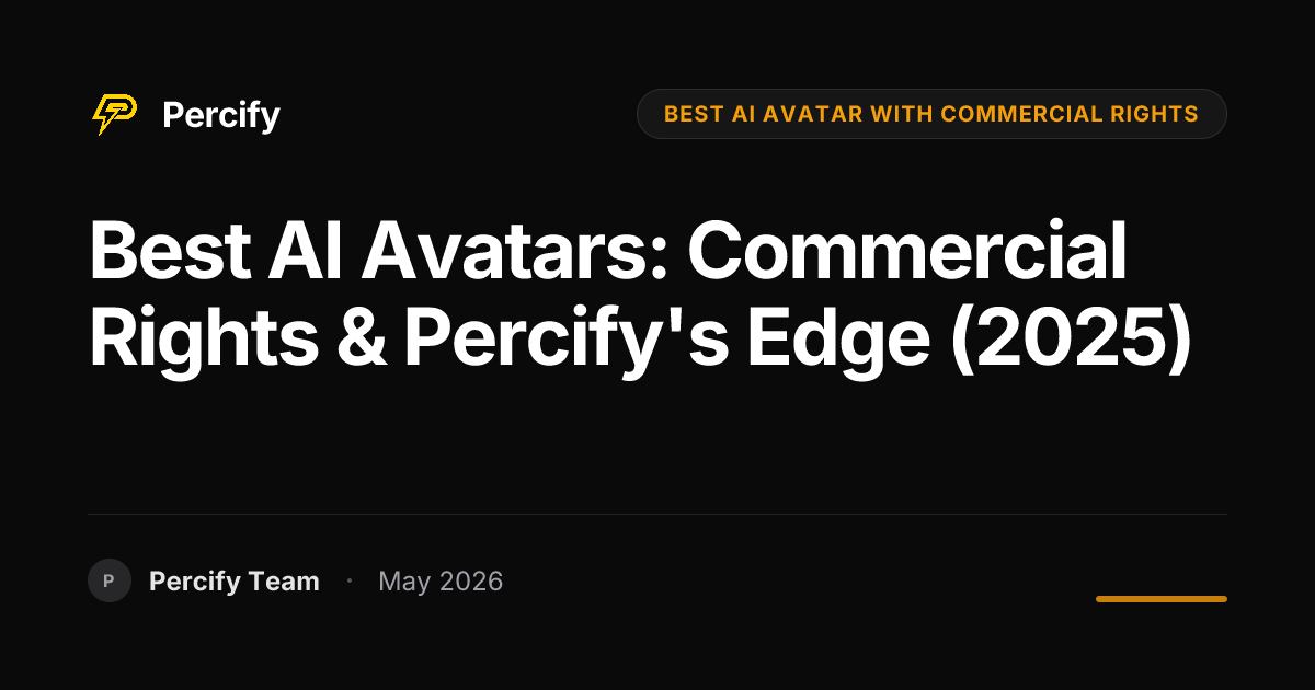 Best AI Avatars: Commercial Rights & Percify's Edge (2025) - Percify AI Avatar Blog Cover