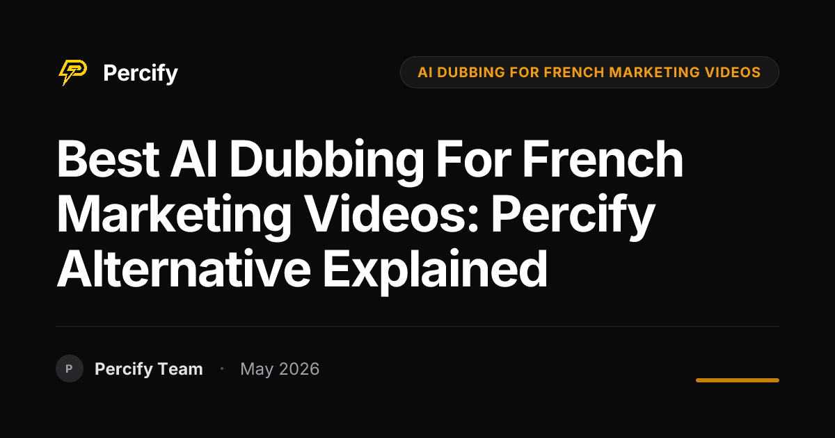 Best AI Dubbing for French Marketing Videos: Percify Alternative Explained - Percify AI Avatar Blog Cover